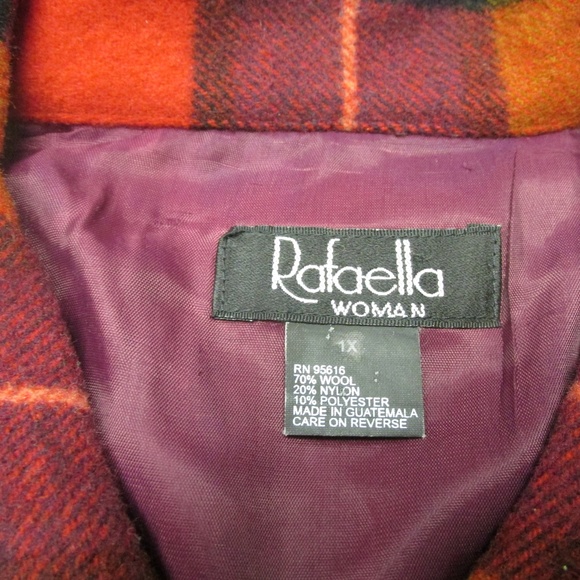 Rafaella Women's Button Front Wool Blend Jacket 1X - Picture 4 of 6